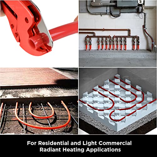 PEX Pipe 1/2 Inch 300ft 1 Rolls PEX Tubing EVOH PEX-B Pipe Oxygen Barrier Durable Leakage-Proof Flexible for Residential Water Lines in Homes PEX Radiant Heat Tubing(Red