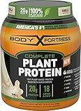 Body Fortress Vegan Plant Based Hemp and Pea Protein Powder, Gluten Free, Vanilla, 1.51 lbs