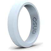 Enso Rings Bevel Thin Silicone Wedding Ring – Hypoallergenic Unisex Stackable Wedding Band – Comfortable Minimalist Band – 5.08mm Wide, 2.16mm Thick