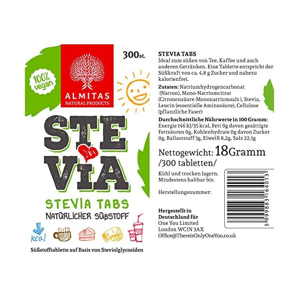 Stevia Tabs (300st) Made in Germany, ohne Erythrit, laktosefrei, nur fÃ¼r HeiÃgetrÃ¤nke geeignet – Bild 5