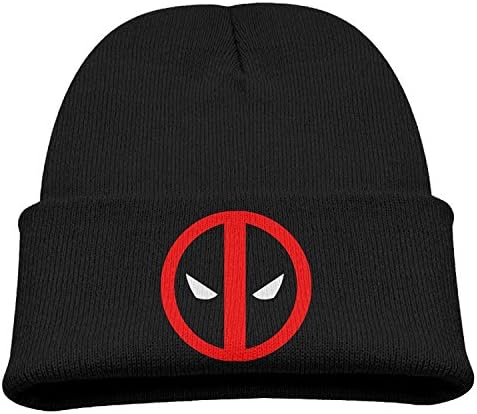 Deadpool Logo Children Knit Slouchy Hat Beanies Cap Black