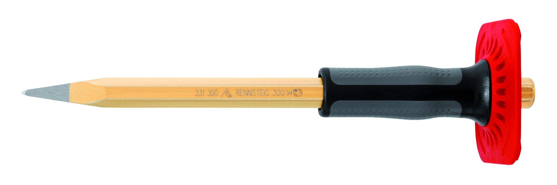 Rennsteig 331 250 0 Pointed Polished Chisel with Handguard, Gold, 250 mm