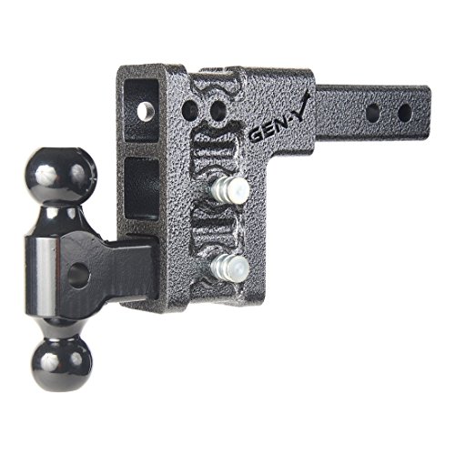 Drop Hitch 2" Receiver Class IV 10K Towing Hitch GH-313, Combo Includes Dual Ball & 2 Hitch pins (5" DROP DUAL BALL)