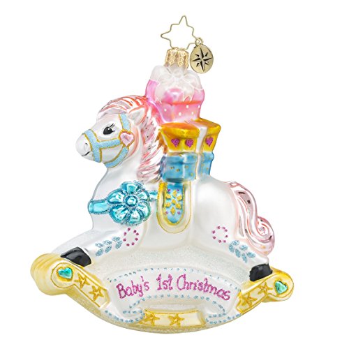 UPC 717109290569, Christopher Radko Rockin&#39; Newborn Rocking Horse Baby&#39;s First Christmas Glass Christmas Ornament - 4.5&quot;h.