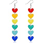 Rainbow Earrings for Women Gay Lesbian Earrings Acrylic LGBT Pride Dangle Earring Pride Month Jewelry Accessories
