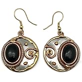 Anju E2214 Mixed Metal Earrings with Black Onyx