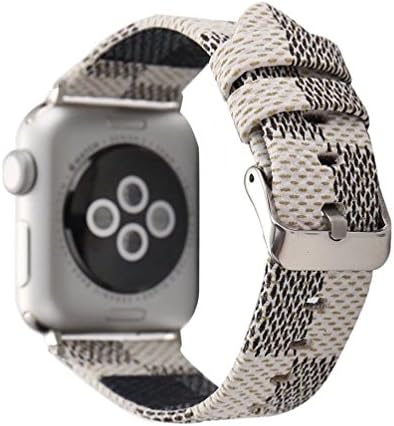 Apple Watch Sport Band 38mm Leather Iwatch Strap Replacement Band with Stainless Metal Classic Buckle for Apple Watch Series 3 Series 2 Series 1