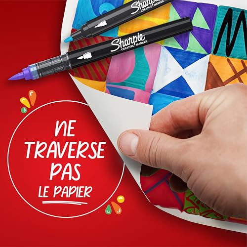 Marqueurs Créatifs feutres acrylique | Pointe pinceau | Feutres de coloriage adulte à base d’eau idéal pour coloriage mystère, scrapbooking, dessiner, etc. | Lilas | Lot de 6