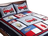 Pem America, Fireman Collection, Twin 2-Piece Quilt Set, Navy