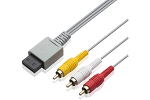 AV Cable for Wii Wii U, TENINYU 6FT Composite 3 RCA Gold-Plated Cable Cord Wire Main 480P Compatible Wii/Wii U TV HDTV Display