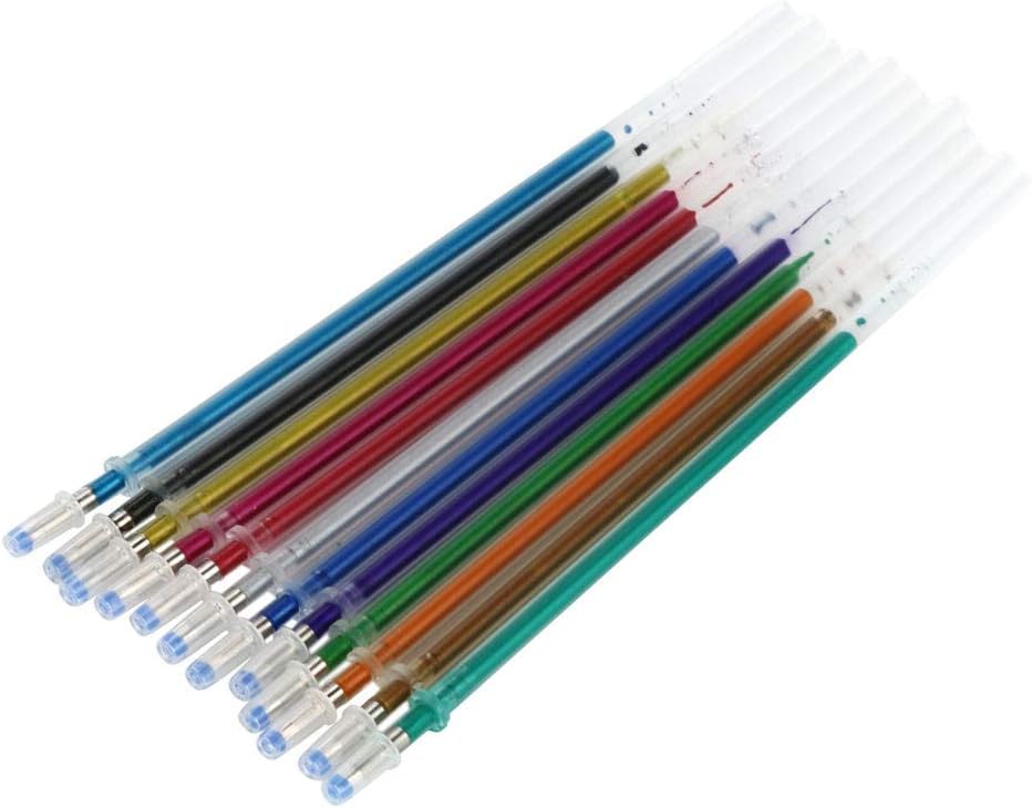 Huhua💗12pcs Gel Pens Gel Refills Rollerball Pastel Neon Glitter Pen Drawing Colors (A)