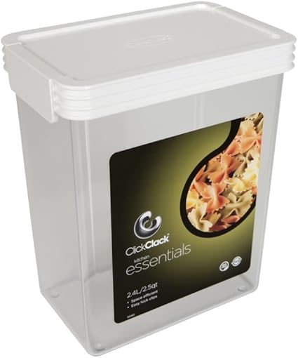 Click Clack Kitchen Essentials 2 5 Quart Polystyrene Airtight Food Storage Container White Amazon De Kuche Haushalt