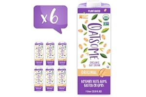 Oatsome Organic Oat Milk, 1-Liter Cartons, 6 Count, Regular, 202.86 Fl Oz