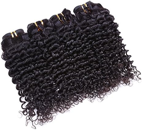 Yaweida Hair Peruvian virgin hair Deep Wave 4 Bundles 7a unprocessed virgin hair can be colored Deep Wave Cheap Human Hair Weft Mixed Length(16 18 20 22 inch) Natual Color