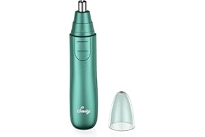 Smity Ear and Nose Hair Trimmer Professional Painless Eyebrow Trimmer for Men and Women Battery-Operated Dual-Edge Blades Built-in LED Light(Green)