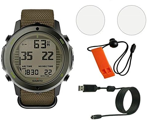 Suunto D6i Novo Dive Computer w/ Whistle, USB, and Scratch Guard (Stealth)