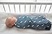 Copper Pearl Large Premium Knit Baby Swaddle Receiving Blanket Navy and White Triangles North