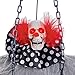 Halloween Haunters 3 Foot Animated Hanging Skeleton Clown Ghost Reaper in Prison Chains with Moving Arms Prop Decoration - Evil Red LED Eyes, Plays Spooky Circus Music - Haunted House Entryway Display
