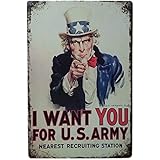 +Urbano I Want You Uncle Sam Poster - Vintage Retro Tin Sign for Home, Office, Restaurant, Bar 8 x 12 Inches Size
