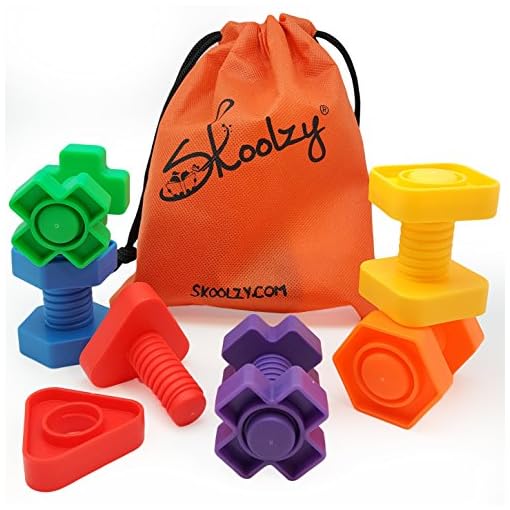 Jumbo Nuts and Bolts Set with Tote 12 Pc by Skoolzy - Occupational Therapy - Matching Fine Motor Toy for Toddlers Preschoolers - Free Activity Download - Image 10