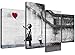 Large Banksy Wall Art Canvas Print - Red Balloon Girl - Framed Pictures Set of 4 Panels - 130cm / 51