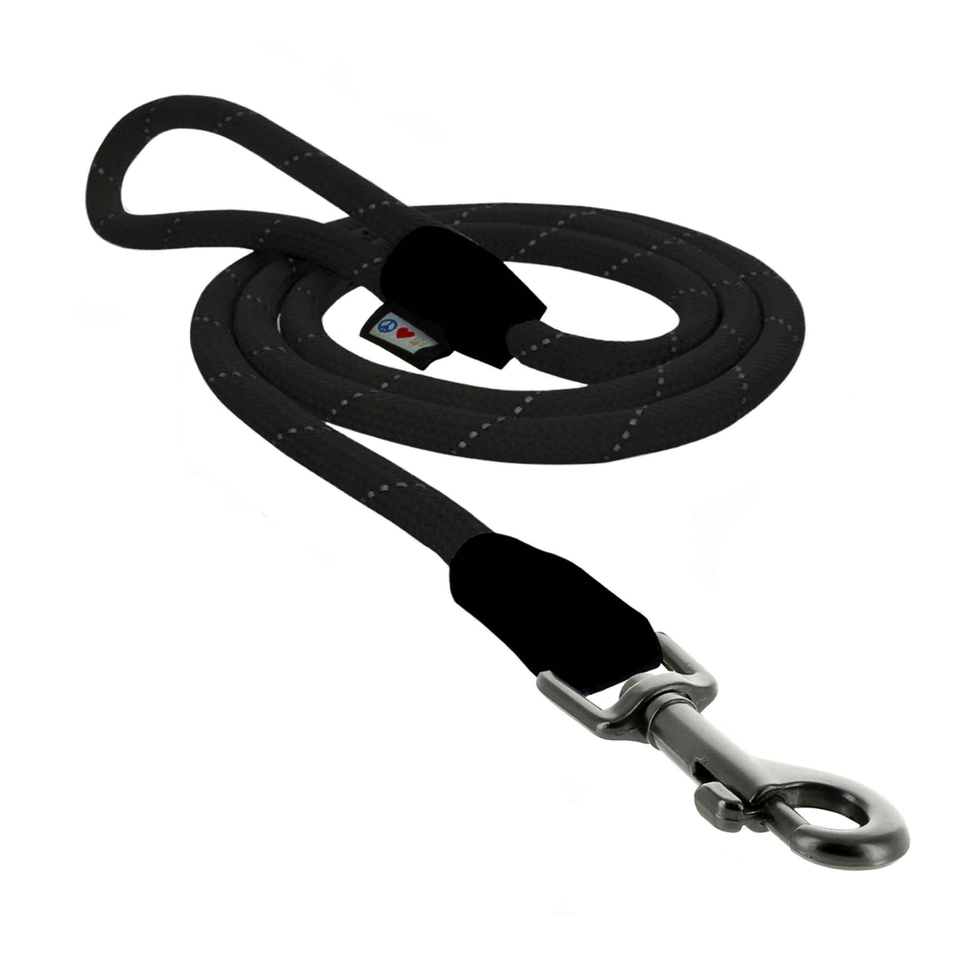 PAWTITAS 1.8 M Training Dog Lead Durable Small Rope Lead for Dogs Premium Quality Heavy Duty Rope Lead Strong and Comfortable - Black Puppy Lead