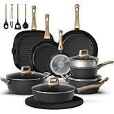 Bazova 23-Piece Pots and Pans Set Non Stick,Titanium Ceramic Cookware Set Non Toxic,Long-Lasting,PFAS Free,Induction Compatible,Complete Kitchen Set with 3 Frying Pans for All Cooking needs