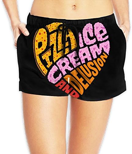 MxpGty Pizza and Ice Cream Summer Waist Tie Quick Dry Beach Shorts Gifts Beach Hot Pants With Pockets For Women