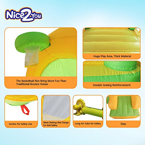 Nice2You Inflatable Bouncy Castle Children Jumping Backyard Bounce House