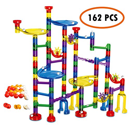 WenToyce 162 Pcs Marble Run Sets for Kids, Giant Marble Race Railway Track Game, STEM Building Puzzle Blocks, Educational Construction Toys Marble Maze for Toddler