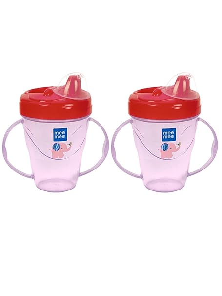 Mee Mee Easy Grip Sipper Cup (Dark Pink, Pack of 2)