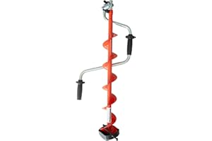 THUNDERBAY Hand Ice Fishing Auger with Dual Curved Blades, 4-8 Inch