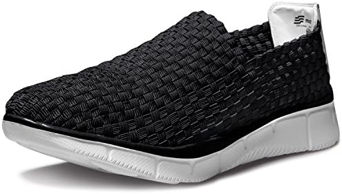 MK-V473-BK_Men 10 D(M) Makani Unisex Ultra Lightweight Multicolor Woven Sneaker Slip-on Shoe V473
