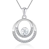 LGSY Sterling Silver CZ Circle Round Bail Pin Pendant Fitting for Pearl Jewelry, Design Pendant Mount for Women DIY Jewelry Making