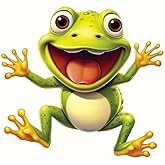 Frog Jumping PVC Vinyl Car Decals Stickers Waterproof Self-Adhesive Decals for Cars, Laptops, Trucks, Motorcycles Wall Window Luggage Scratch Cover Door Decor Sticker