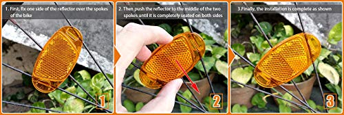 BSK 2Pcs Oval Yellow Bicycle Wheel Spoke Night Safety Warning Reflector