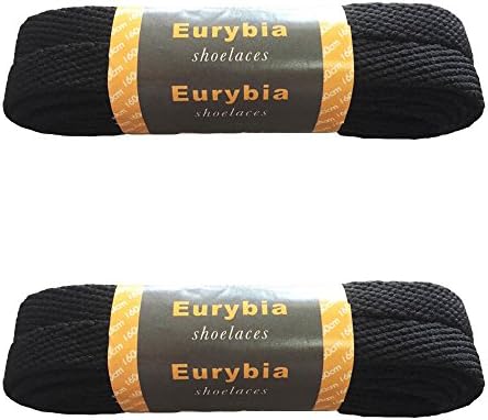 Eurybia Flat Athletic Shoelaces -3/8" WIDE (2 Pair) -Shoe Lace For sneakers and shoes-Converse Shoe laces Replacements