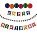 Artistrend Happy Birthday Banner Decorations Set with Colorful Pom Pom Balls & Garland
