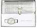 Women's Matching Watch & Wallet Gift Set - Metallic Silver