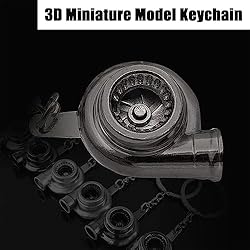 GKmow Pack-1 Car Polished Turbo Keychain, Ring