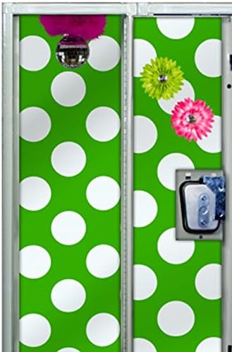 Luv Ur Locker Starter Pak - Lime Green &amp; White Polka Dots with Hot Pink, Lime Green Accents