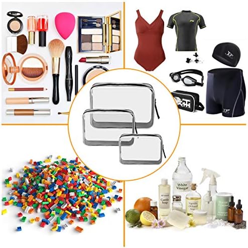 Benbilry Clear Travel Toiletry Bag with Zipper, 3PCS TSA Approved Waterproof PVC Travel Luggage Pouch Carry On Cosmetic Makeup Bag Set Handbag Beach Tote Bag for Women and Men 7 Benbilry Clear Travel Toiletry Bag with Zipper, 3PCS TSA Approved Waterproof PVC Travel Luggage Pouch Carry On Cosmetic Makeup Bag Set Handbag Beach Tote Bag for Women and Men