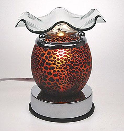 Electric Cheetah print Glass Fragrance Oil Warmer _ withTouch Mechanism, Free Fragrance Oil
