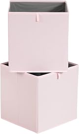 Amazon Basics Collapsible Fabric Storage Cubes Pack of 6 Peony Pink 33 x 38 x view 2