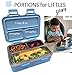 Stainless Steel Lunch Box for Toddlers Kids, Bento Boxes with 3 Metal Compartments for Daycare Pre-School Kindergarten Snack Containers for Lunches (Blue + Pink 2 pack)