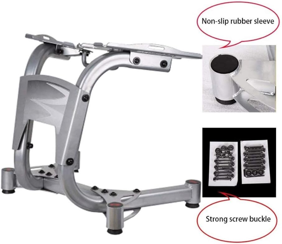 JNWEIYU 3 Tier Dumbbell Dumbbell Rack,Household Commercial Display Racks, Multifunctional Automatic Dumbbell Stands Fitness Equipment (Color : Silver, Size : 66 55 58cm)