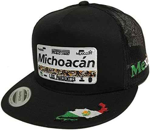 Placa De Michoacan 3 Logos Hat Black Mesh Snapback