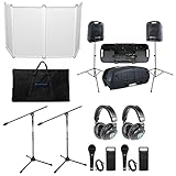 Peavey Escort 6000 Bluetooth Powered Speakers+Mixer+Case+Facade+Mics+Headphones