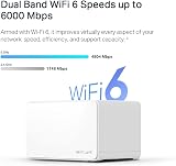 MERCUSYS Halo H90X WiFi 6 Mesh AX6000 3-Pack 800m Coverage 2.5G Port 150 Devices view 4