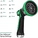 Vremi Heavy Duty Metal Garden Hose Nozzle - 10 Pattern High Pressure Thumb Control Jet Shower Sprayer for Gardening Watering Car Washing - No Squeeze Handle Power Washer Attachment Long Water Spray
